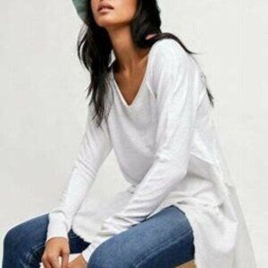 Free People Comin In Hot Tunic Top L Large Boho Beachy Oversized Cool Unique